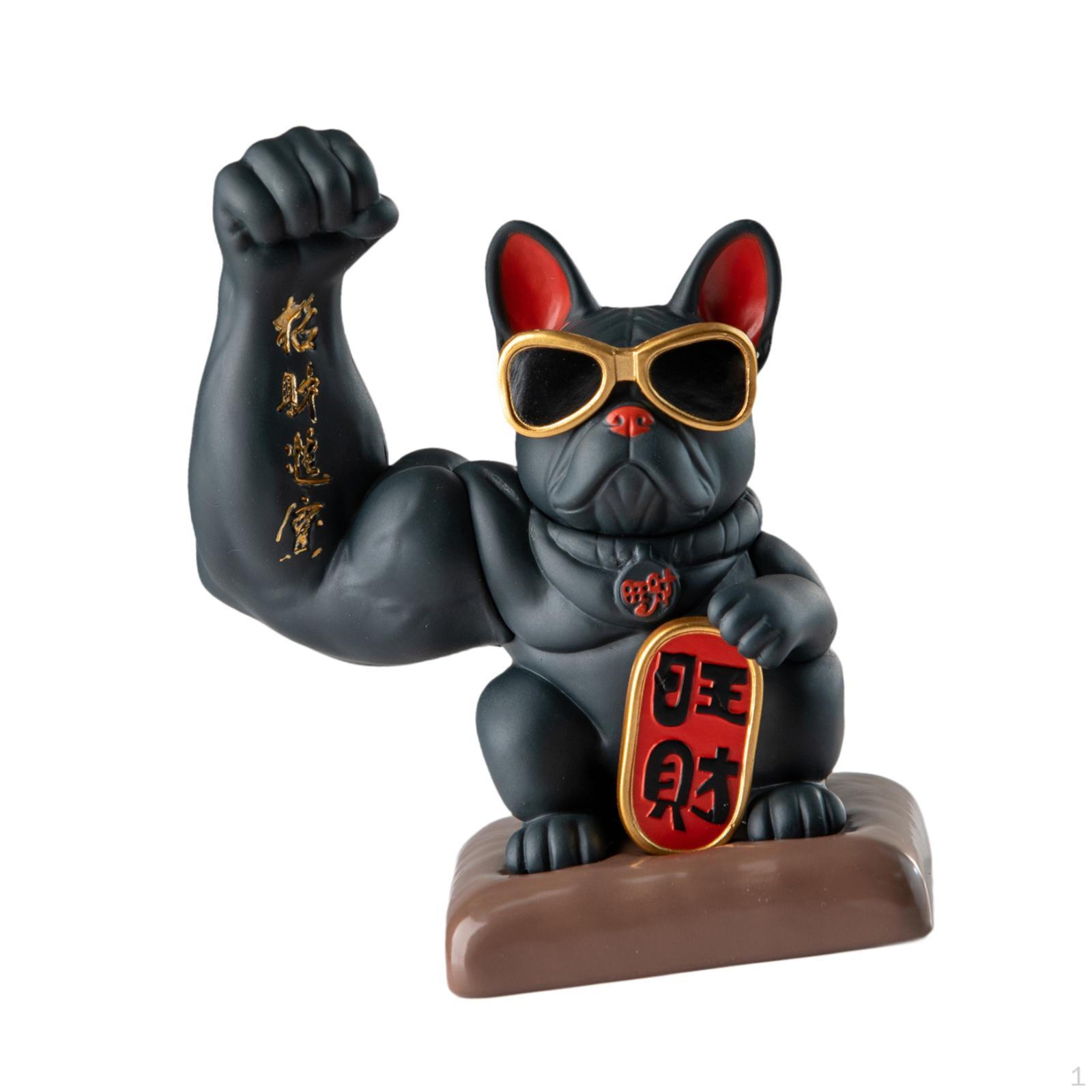 

Скульптура животного, мускулистая рука, статуэтка счастливой собаки, коллекционный подарок на день рождения, поделки, настольное украшение чёрный