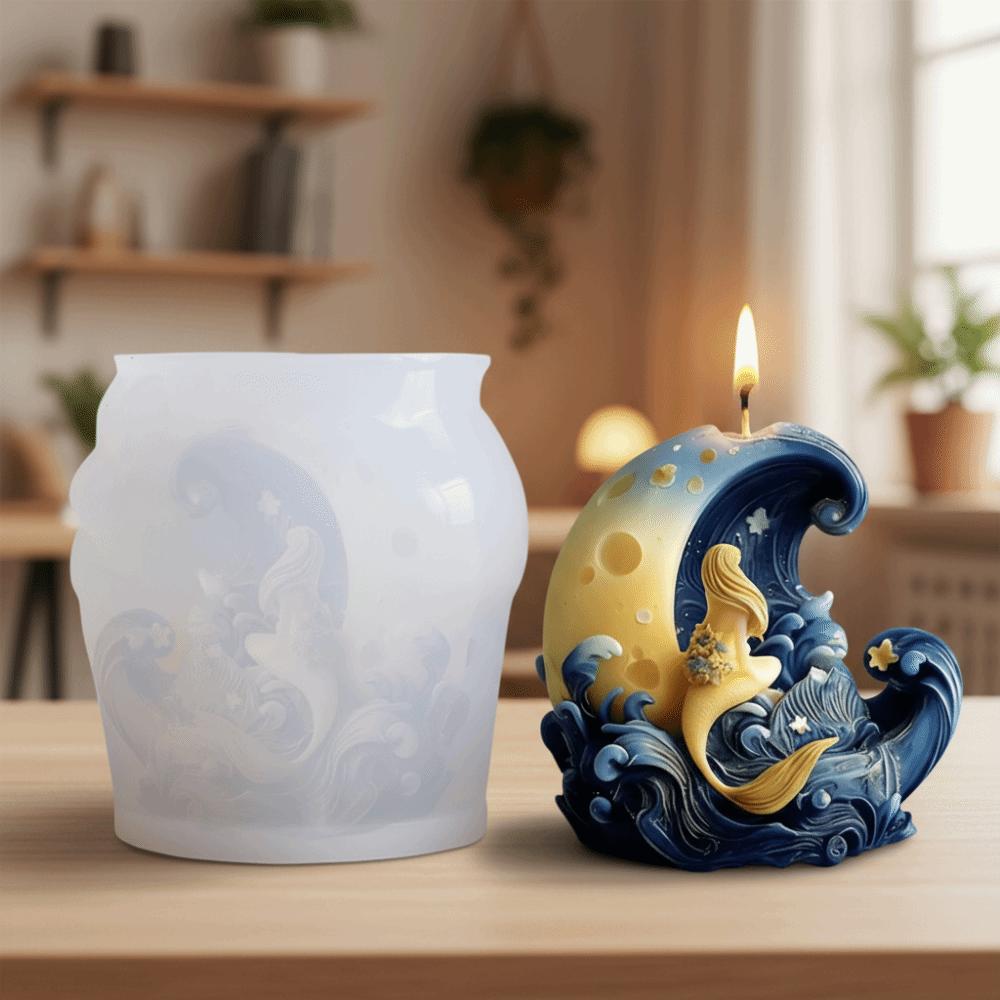 Craft Handmade Silicone Candle Mold Reusable 3D Aromatherapy Candle Mold Flexible Plaster Candle Mold Baking Tool