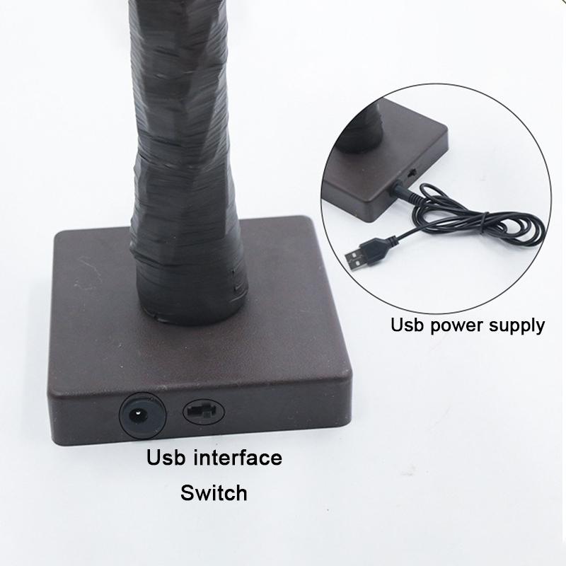 LED Lampa Stołowa Drzewko Sztuczny Eukaliptus 55cm LED Zasilana Bateriami USB Lampki Drzewko Do Pokoju Sypialni Lampa Stołowa Dekoracja Biurka