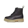 Leather Lace-Up Round-Toe Short Boots Men Boots Black 30774001BLACK