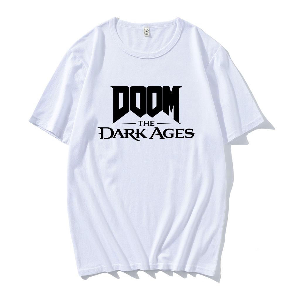 Игровые DOOMM The Dark Ages Печатные Футболки с коротким рукавом Хлопковые Футболки Унисекс Одежда Модные Футболки XS