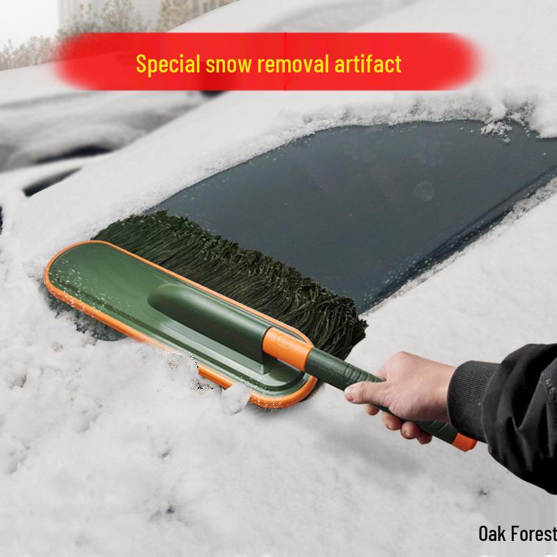 Car Cleaning Duster & Snow Removal Brush with Wax Mop