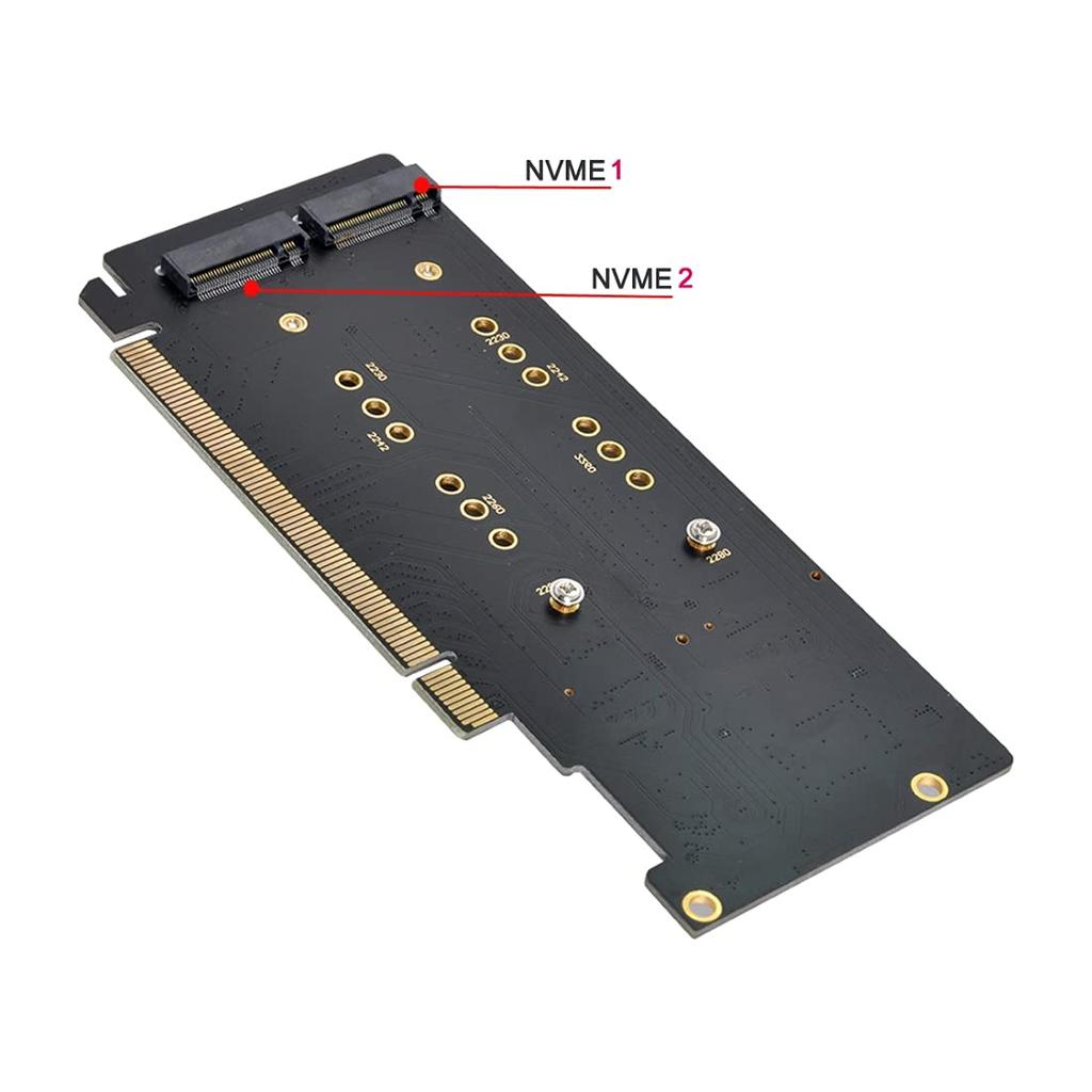 CY M.2 NVME To PCIe Adapter, Dual 2X 4X NVME M.2 AHCI To PCIE Express 3.0 Gen3 X8 X16 RAID Card Adapter VROC Raid0 Hyper Adapter.