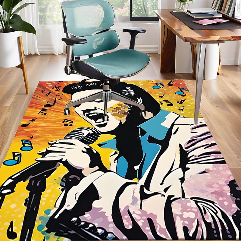 Elvis Polyester Carpet, Soft Indoor Mat for Office Chair, Living Room, Computer Desk - Decorative Home Office Rug Design