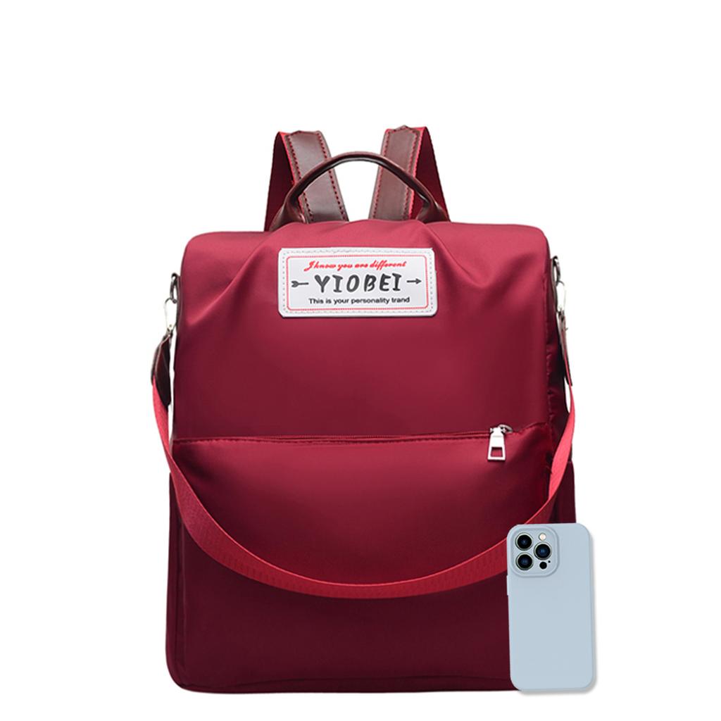 Colorful Backpack for Women Lightweight Large Capacity Multi-Pocket Nylon Letter Print Shoulder Bag Perfect for Daily Use