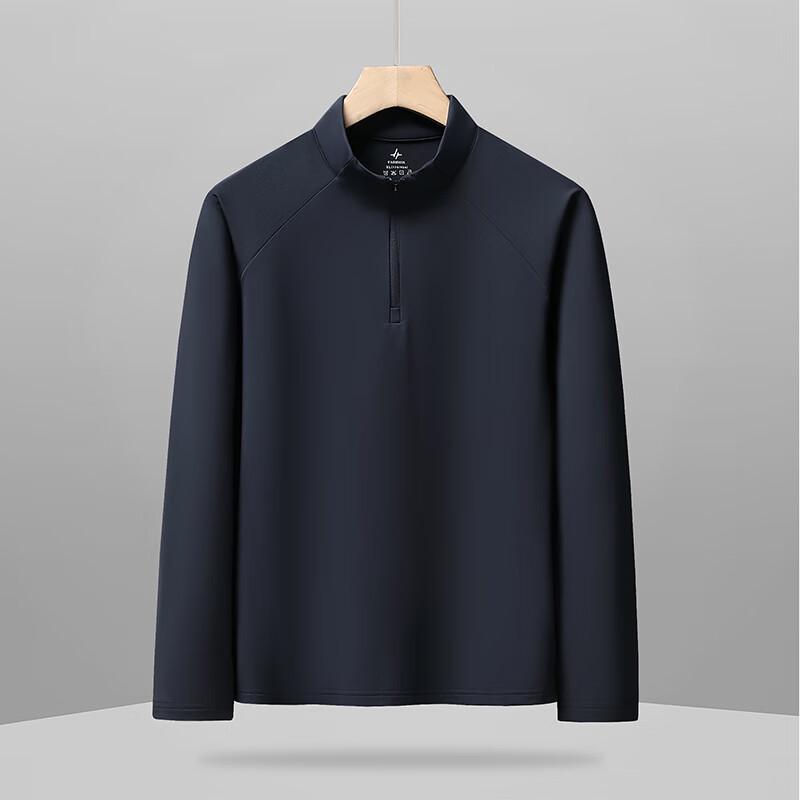 

Men s Plus Size Half-Zip Stand Collar Long Sleeve T-Shirt 180/XL