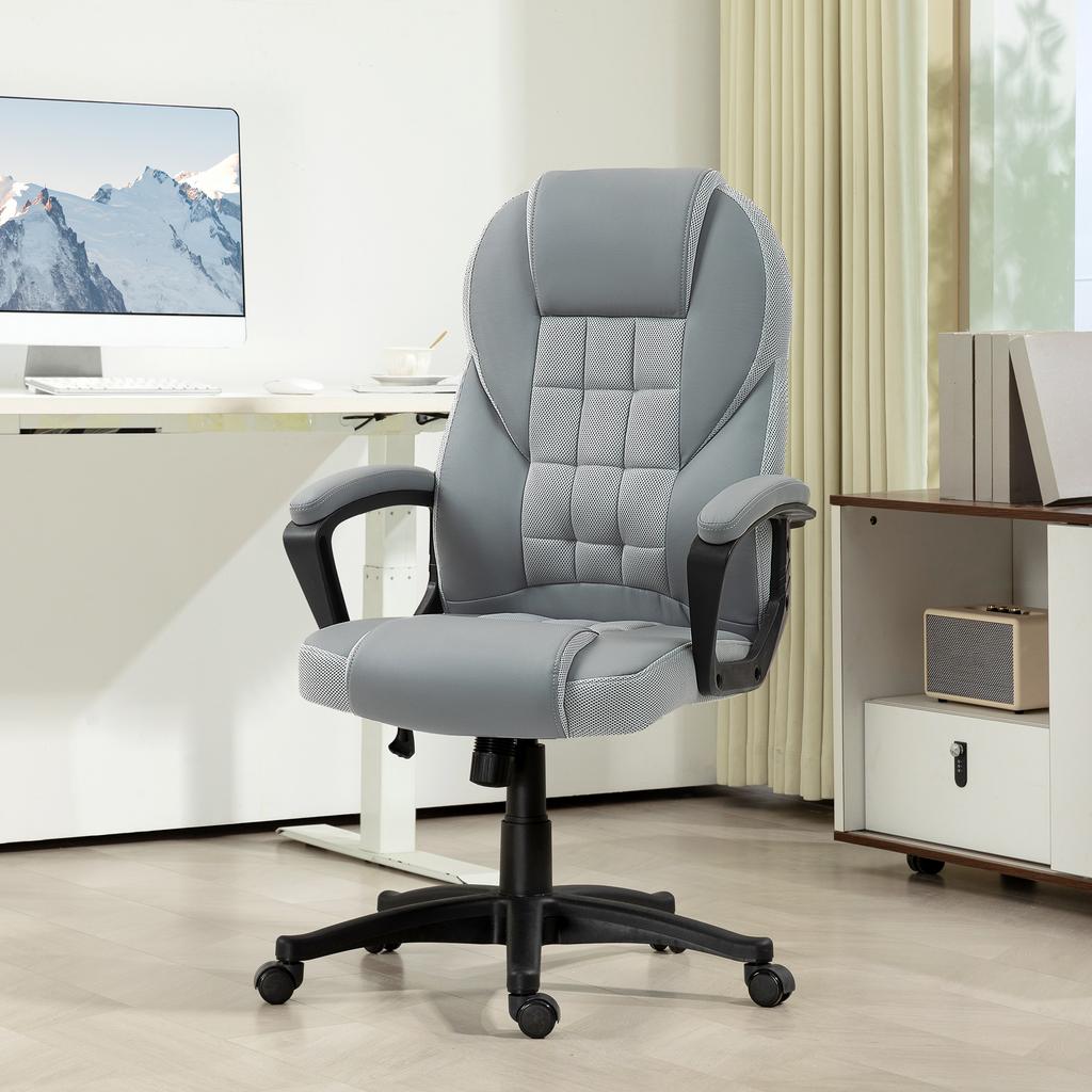 Faux Leather Office Chair - Grey