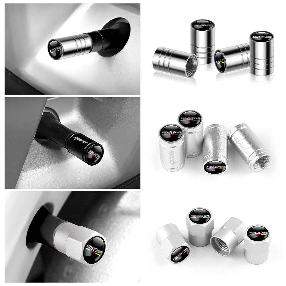 4Pc Anti-theft Car Metal Tire Valve Air Caps Decoration Accessories For Honda Civic Fit Jazz Pilot CRV Odyssey Passport City HRV
