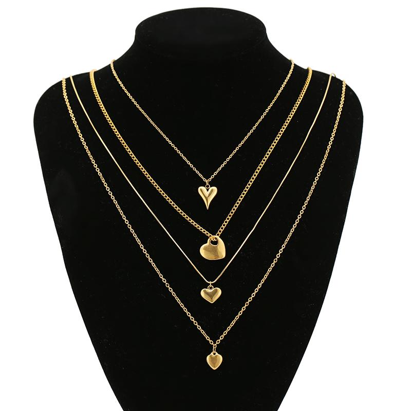 5pcs Stainless Steel Gold Color Classical Heart Charms Pendants DIY Jewelry Making Findings Women Necklace Bracelets Supplies