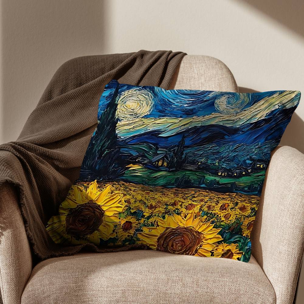 Vincent Sunflowers Van Gogh Pillow Case Office Cushions Suitable For Sofa Car Bedroom Decorative Cushion Cover