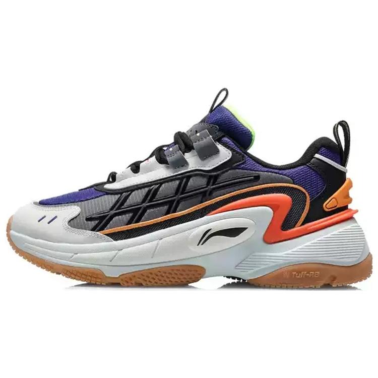 New LiNing Nebula Cushioning Anti Slip And Wear Resistant Low Top Sports Casual Shoes Men's White Blue Orange AGCR005-1