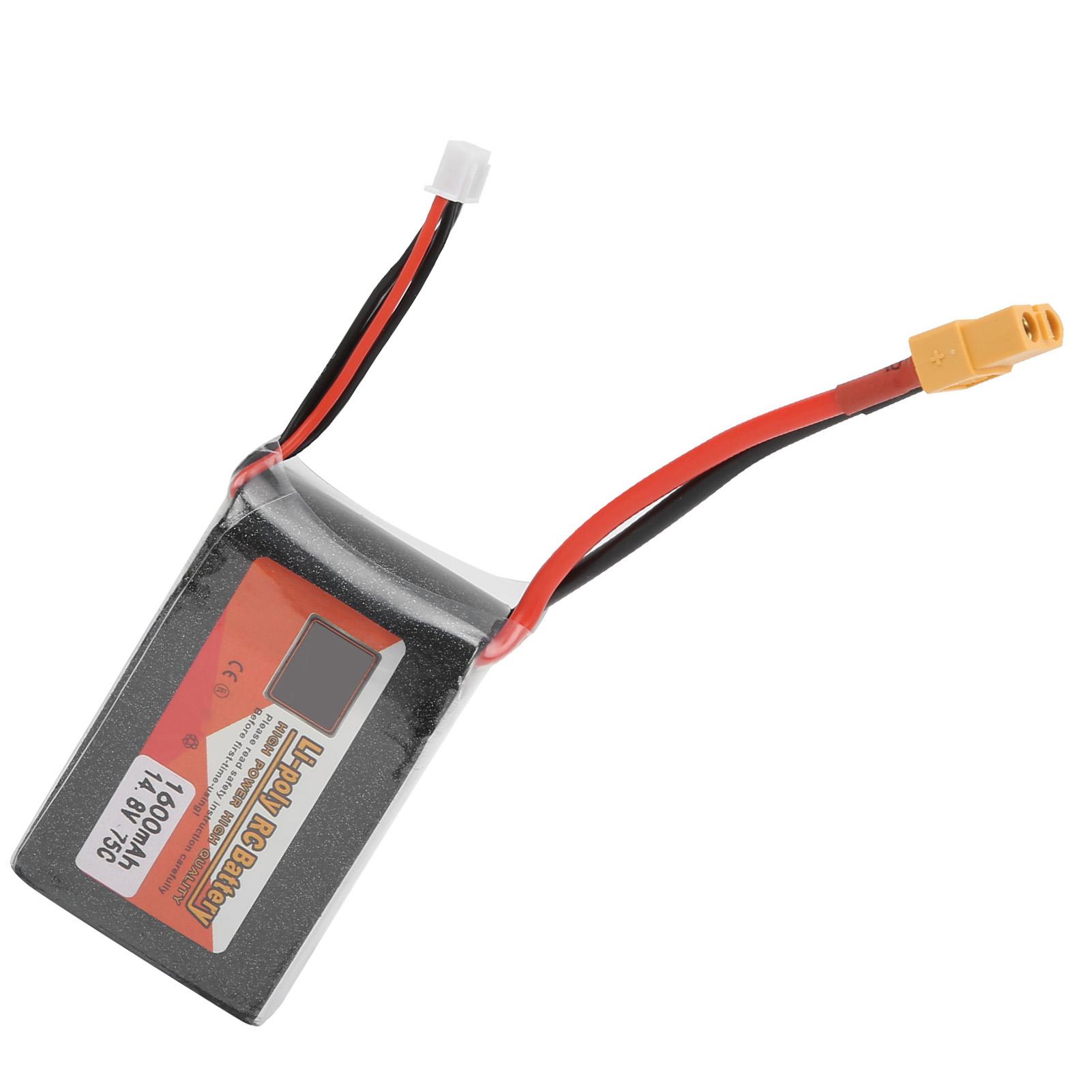 

14.8V 4S 1600mAh 75C XT60 Plug RC Car Boat LiPO Battery for FPV Drone Helicopter Batteries