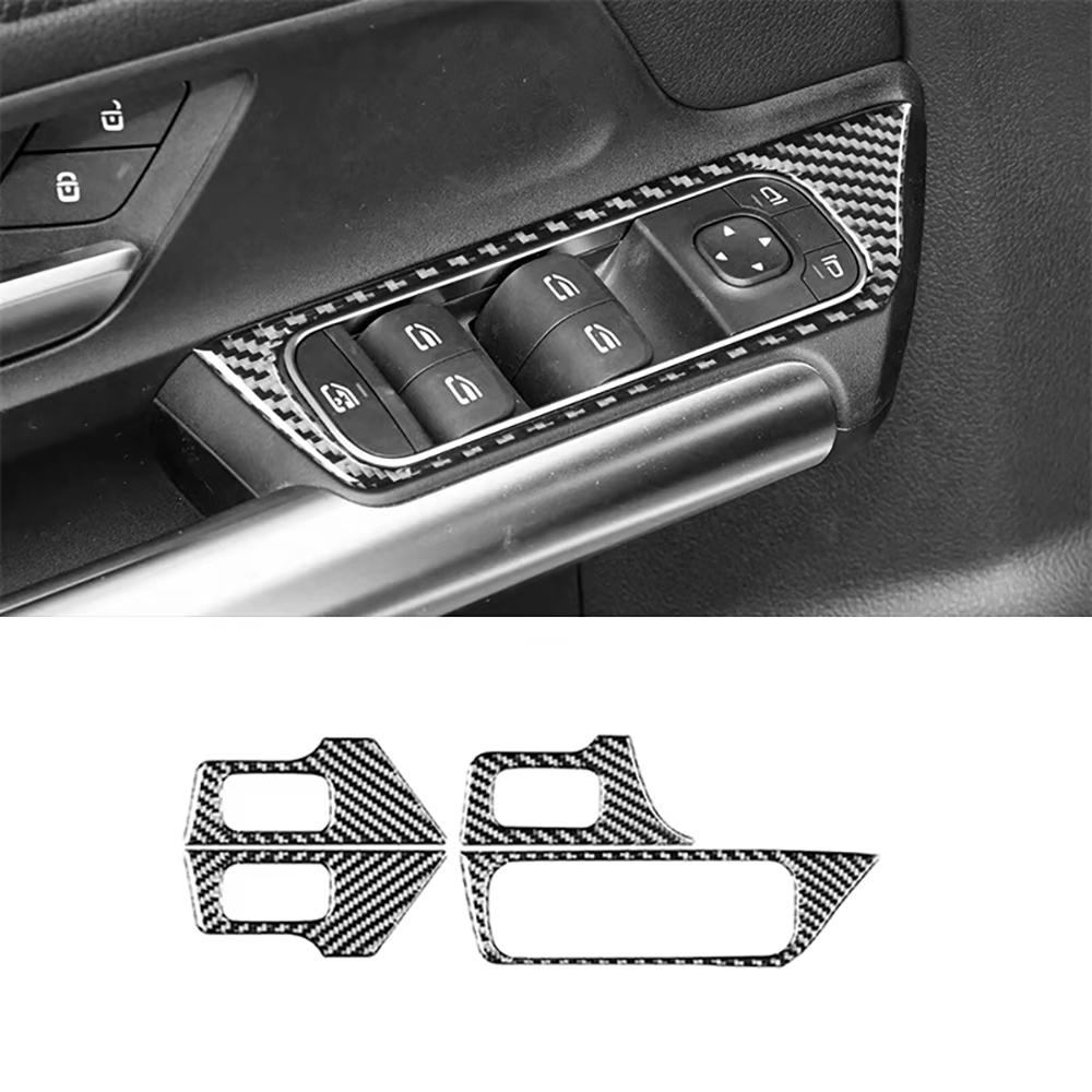 For Benz B-Class W247 2019-2026 Carbon Fiber Car Car Window Lift Button Frame Anti-scratch Decorative Interior Accessories