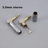Right Angle Silver Gold Plated Audio 3.5mm Jack Male for Soldering 3 Pole Stereo 90 Degree Earphone Plug Connector Plug