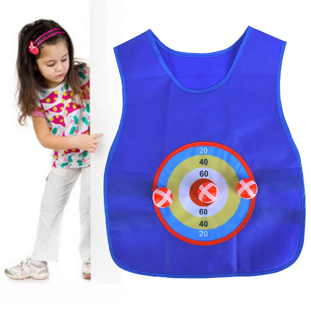 Children s Sticky Ball Jersey Outdoor Toss Sticking Target Game Vest Kids Fun Sports Toyblue