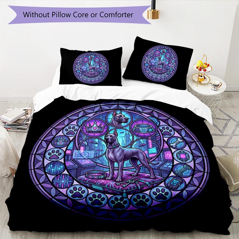 Cyberpunk Canine Kingdom Pattern Bedding,Quilt Set Quilt Cover Pillowcase Home Birthday Gift (1 * duvet cover + 2 * pillowcase, without core)