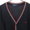 FRED PERRY Long sleeve V neck cardigan L black Fawn Men's Used
