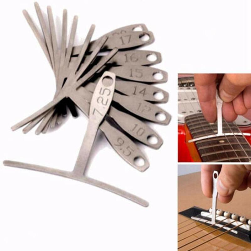 9pcs Guitar Spoke Gauge T-Shape Ruler Fingerboard Measure Luthier Tool Neck Arc Adjustment Measure Caliper