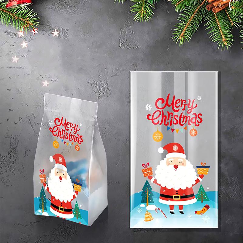 50PC Durable Material Home Snowflake Pattern Holiday Treat Bags for Cookies Parties Christmas Bags Gift 2 Sizes