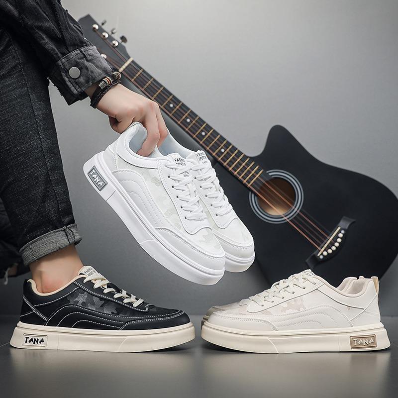 Spring and summer new men's casual board shoes trendy shoes little white shoes low-top lace-up four-season fashion sports shoes men