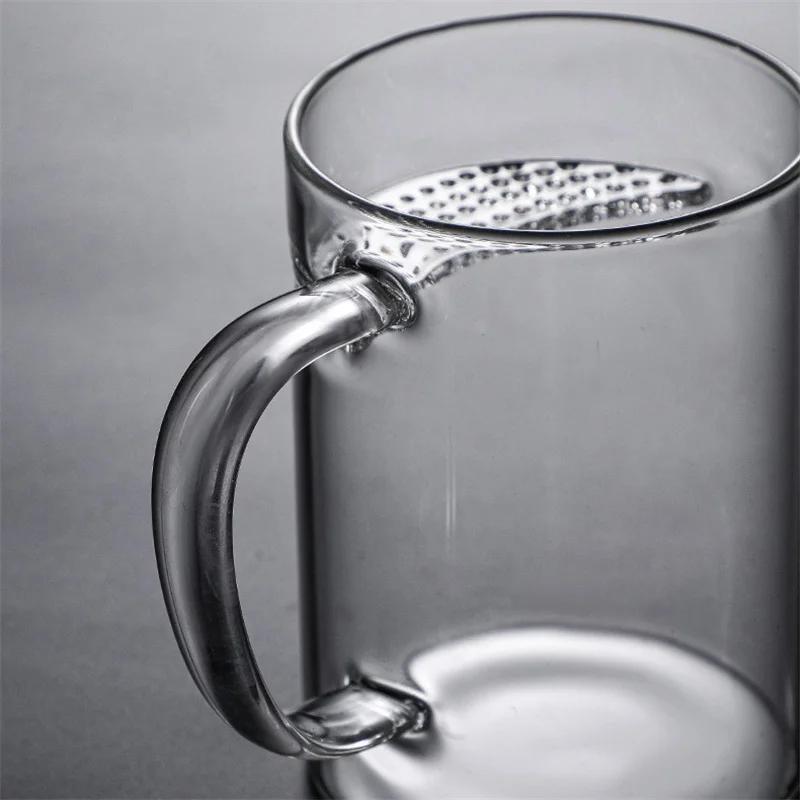 300/400/450ml Heat-resistant Glass Green Tea Mug With Crescent Filter Cup Household Flower Puer Tea Maker Teacup Glass Mug Mate