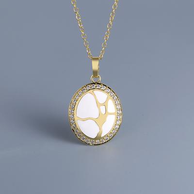 Klassischer luxuriöser orientalischer Anhänger für Frauen, weißer Zirkonia, gelb, feiner modischer Damenschmuck, handgefertigte Emaille-Damenpulloverkette, Partyschmuck