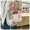 Fashion Stitching Texture Faux Leather Handbag, Trendy Women's Shoulder Crossbody Bag, Small Square Purse with Pendant