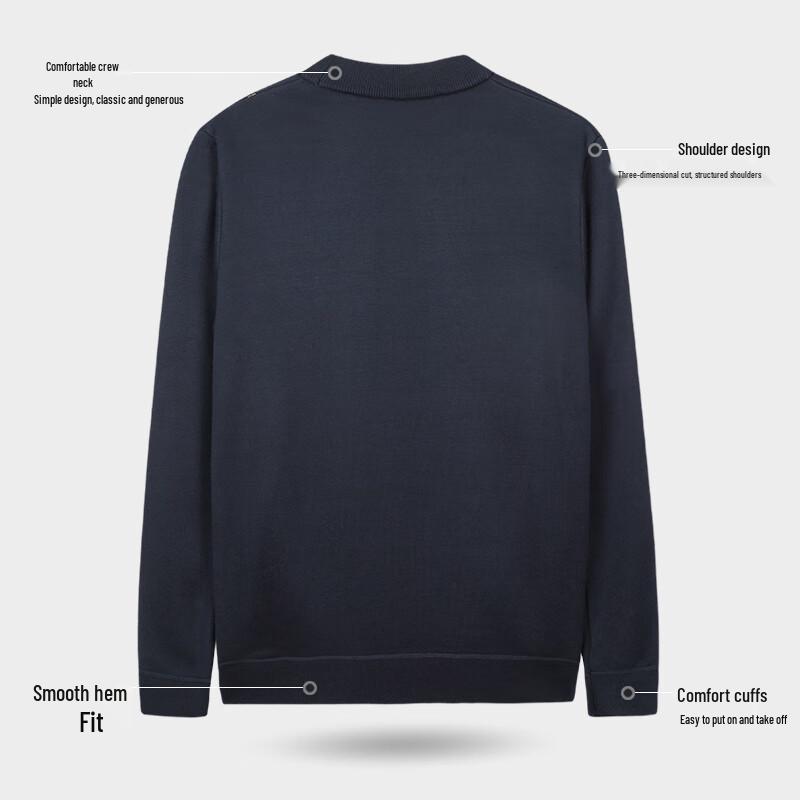 Caizi Men's Plush-Lined Pullover Knit Sweater