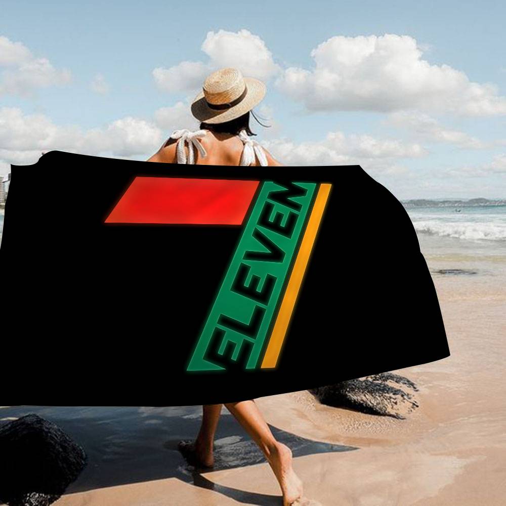 

7-E-ELEVENS Microfiber Printed Beach Towel Mountain Climbing Yoga Beach Swimming Running Absorbent Soft Towel W40*H60(CM)