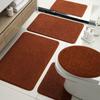 Hot-Selling Bathroom Luxury Set Floor Mat Imitation Cashmere Solid Color Toilet Seat Toilet Bathroom Absorbent Non-Slip Mat