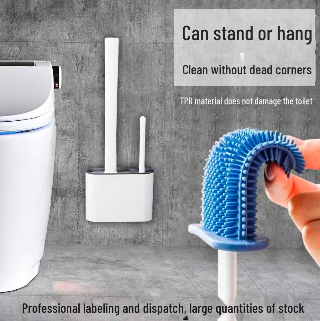 

Silicone Wall-Mounted Toilet Brush - Punch-Free, No Dead Angle Cleaning