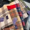 2024 British Red Plaid Imitation Cashmere Scarf: Warm Winter Gift Neck Shawl