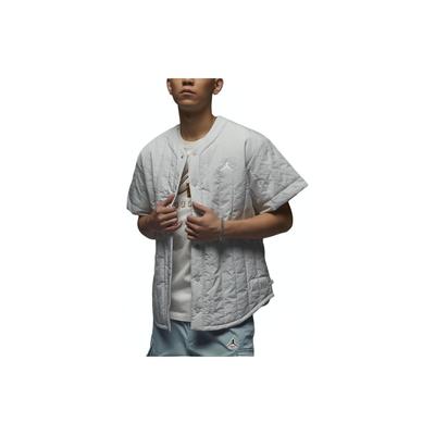 Bestickte Lockere Einreihige Kurzarm Baseballjacke Herren Oberteile Silber FN4602-034