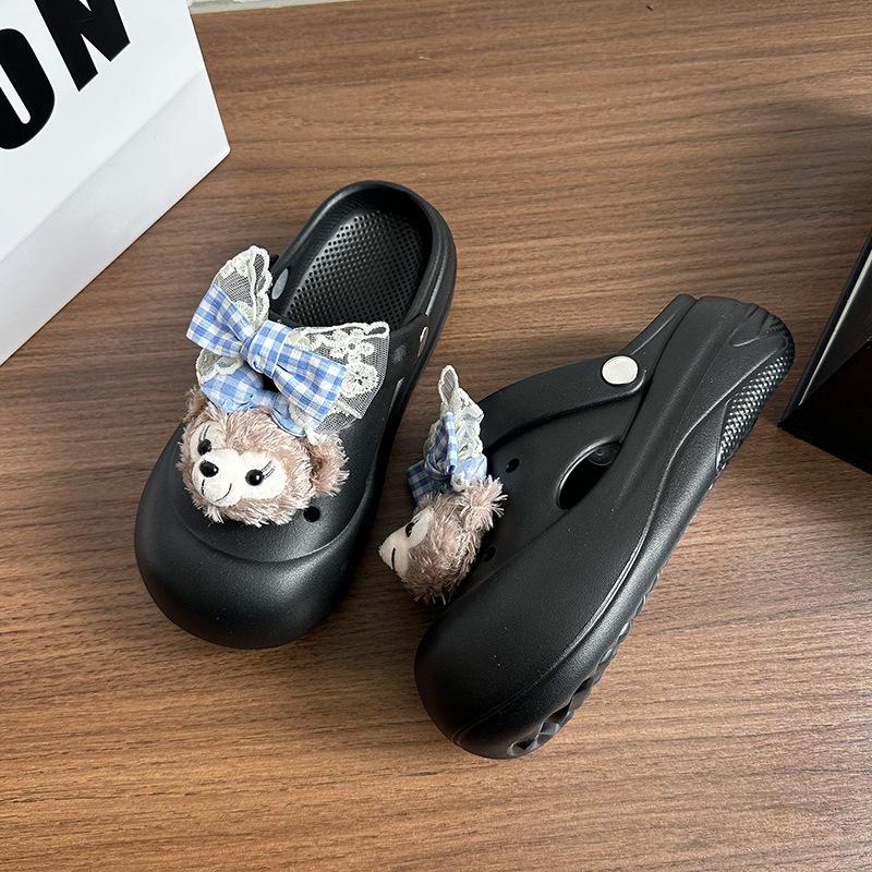 

Cute cartoon Shirley Mei hole shoes women s new home wear non-slip super soft thick-soled bag head sandals 40/41 чорний