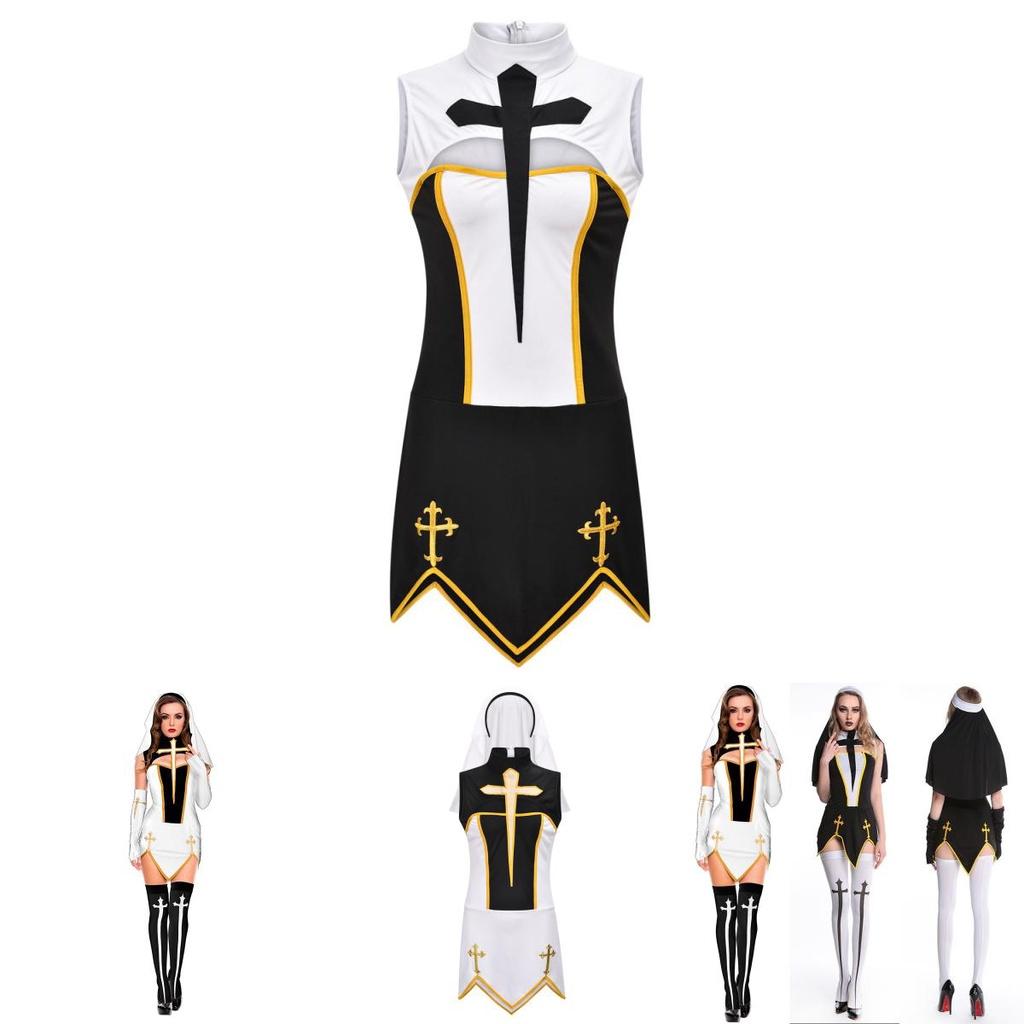 Seksowny Psotny Kostium Zakonnicy Wysokiej Jakości Czarna Przebranie Dla Kobiet Cosplay I Imprezy Halloweenowe