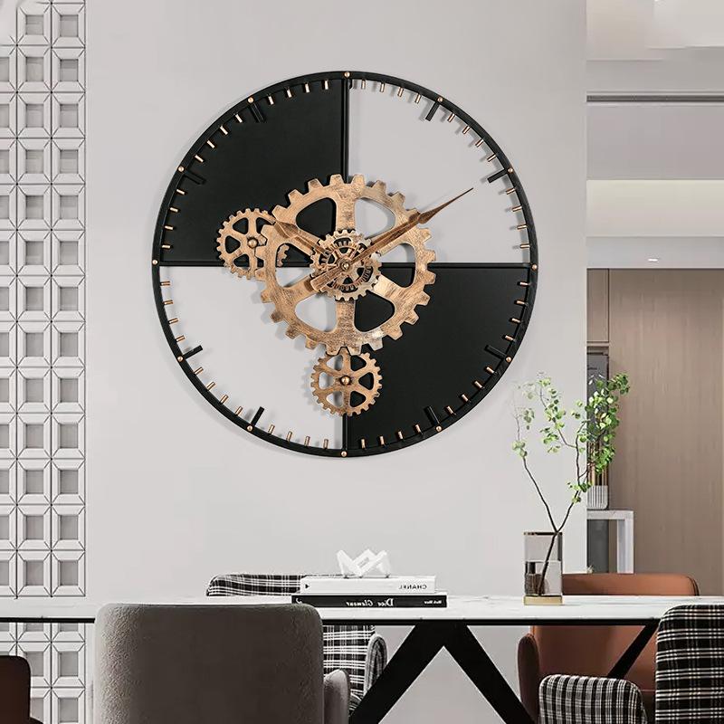 Creative Craftsmanship Wall Decoration Clock Wall Bar Artistic Simplicity Hanging Watch Living Room Matte Silent Clock
