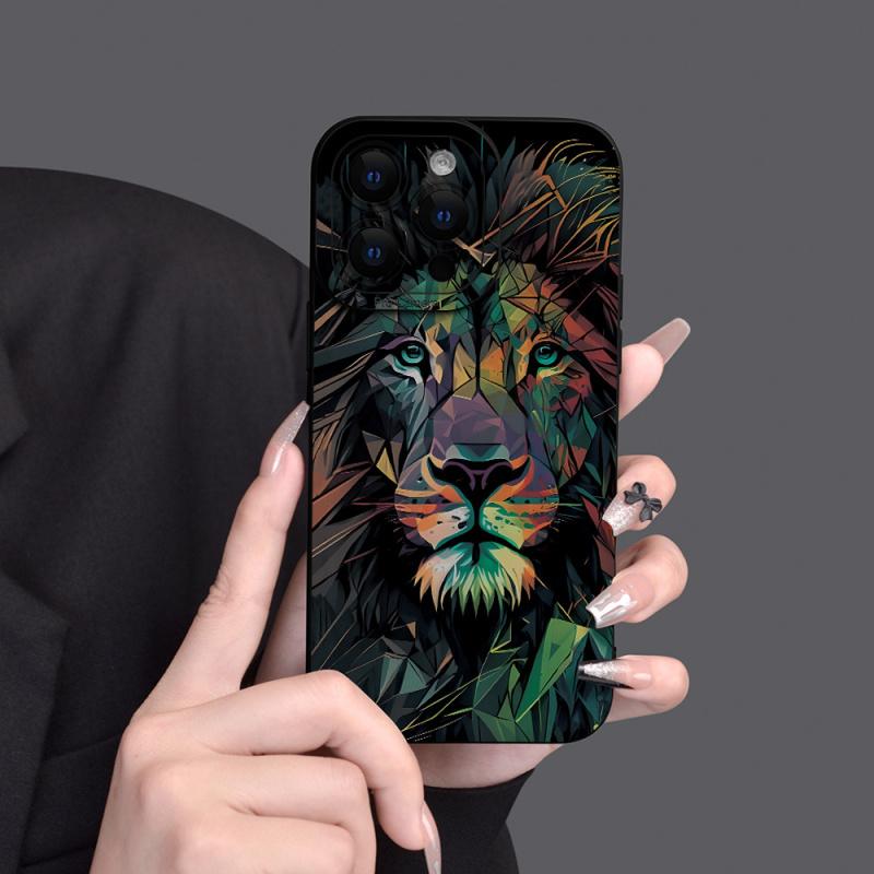Colorful Lion Graphic Phone Case for Iphone 16 15 14 13 12 11 X Xr Xs Se2 Se 8 7 Plus Pro Max Mini Silicone Back Cover