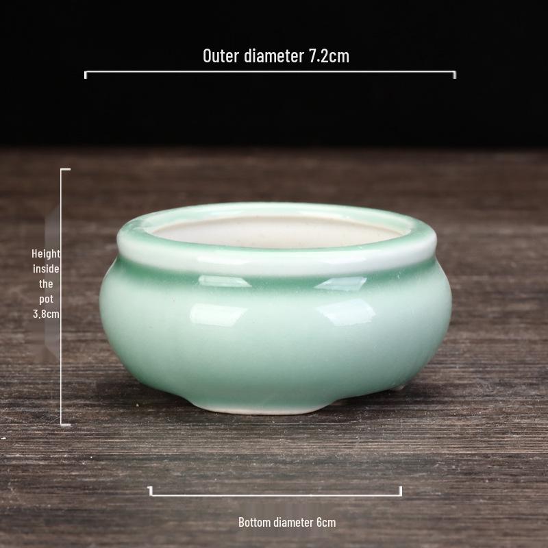 Ceramic Purple Clay Succulent Bonsai Pot - High-End Glazed Mini Flower Pot 