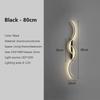 Moderne LED Vegglampe Svart Lang Stripe Vegglampe For Stue Soverom Nattbord Gang Hjemmedekor Fjernkontroll Belysning