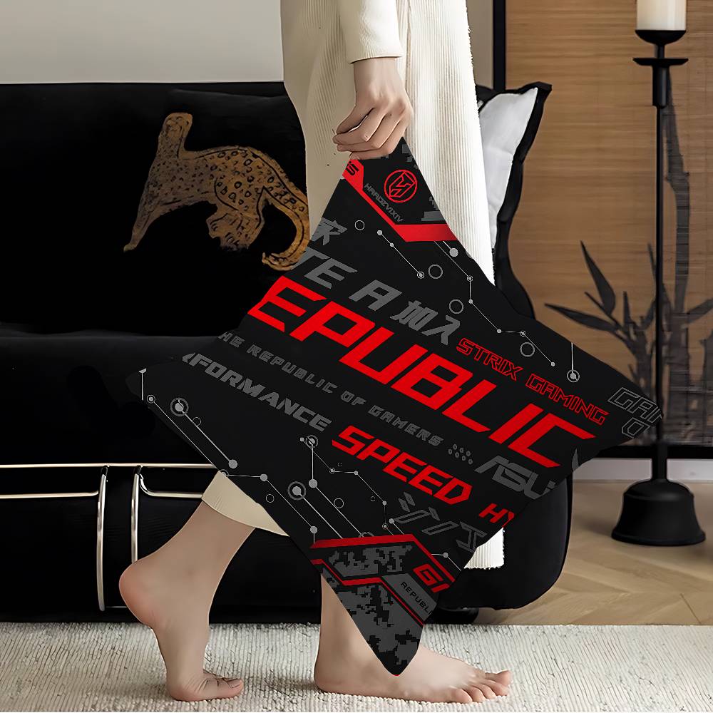 ROG Logo Pillow Gift Home Office Decoration Pillow Bedroom Sofa Car Cushion CoverPillow Case