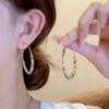 New trendy personality broken silver big circle earrings women, exaggerated earrings design sense Internet celebrity temperament earrings