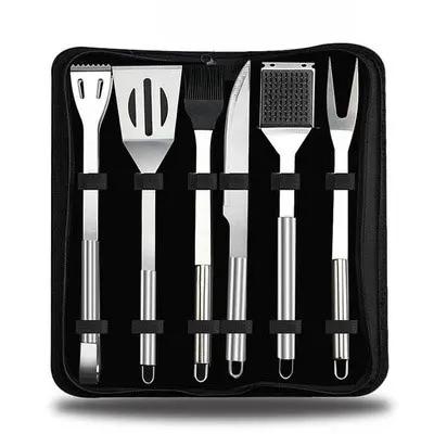 BBQ Tool Set, Portable Oxford Bag, Grilling Utensils, Stainless Steel Grill, Spatula Brush, Outdoor Barbecue Accessories