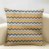 Nordic Geometric Embroidery Pattern Cushion Cover Natural Linen Organic Fabric Printing Breathable Perfect For Home Decor