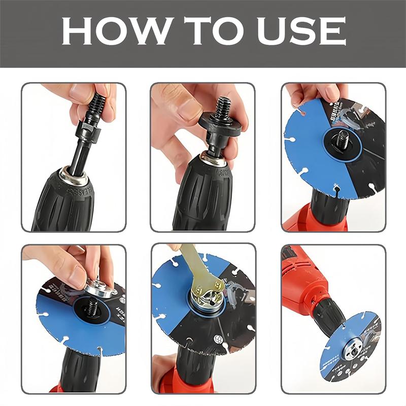 Universal Drill Adapter 10mm Conversion Electric Drill Angle Grinder Connecting Rod Kits With Flange Nut Parts & Spanner Tools
