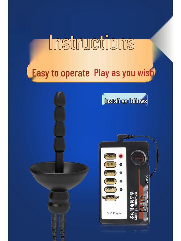 Electric Shock Urethral Dilator and Glans Stimulator for Adult Male SM Play
