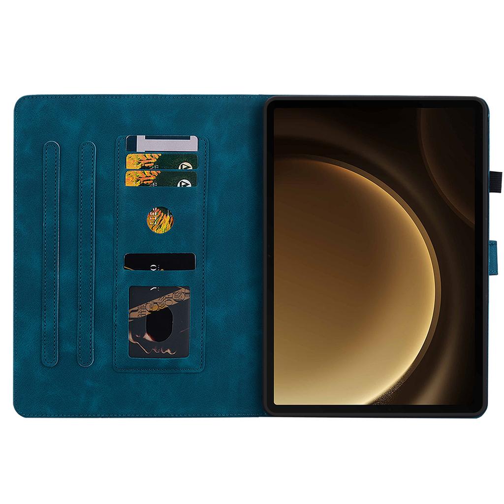 För Samsung Galaxy Tab S9+ (Galaxy Tab S9+ Wi-Fi SM-X810;Galaxy Tab S9+ 5G SM-X816B).Utsökt PU-läderfodral med blommig präglad design till surfplattan