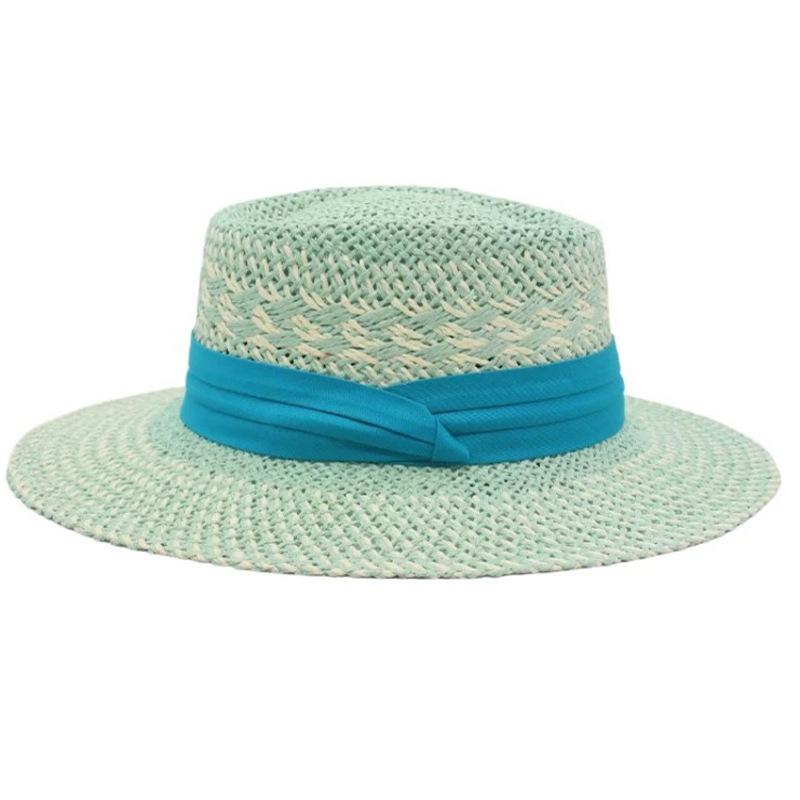 Dell Le Handgewebter Strohhut Sommerurlaub Visier Strand Britischer Retro Internetstar Flacher Hut Großhandel