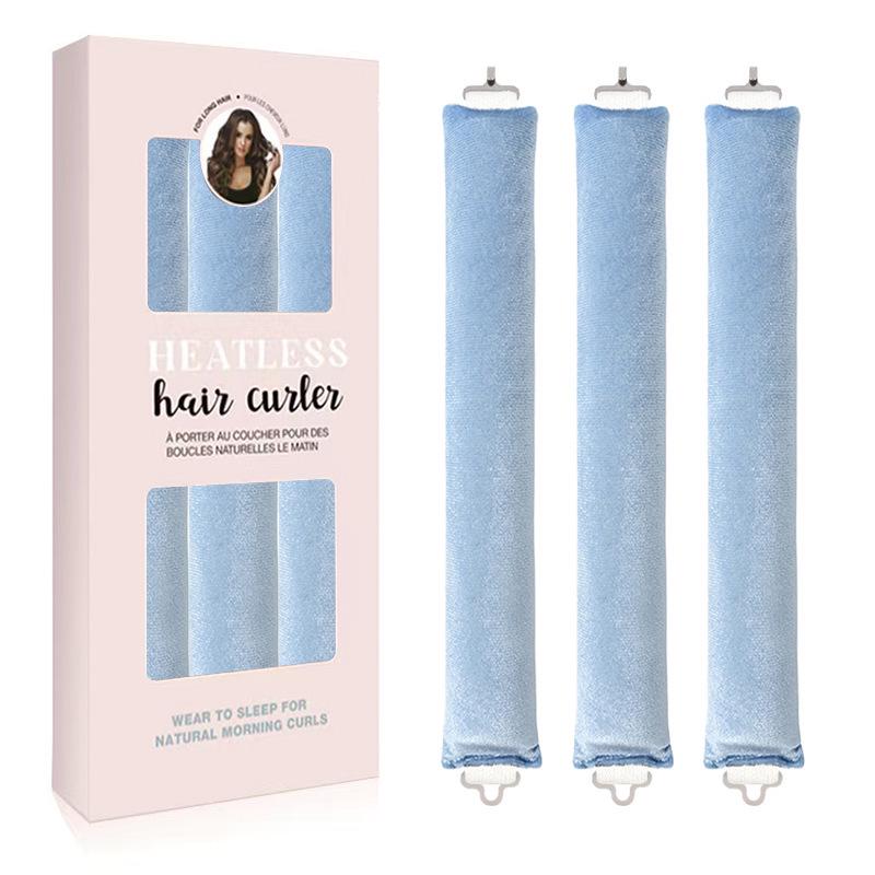 Exclusive 3-Piece No-Heat Curling Iron Set - U-Shaped Sleep Waves In Color Box Packaging