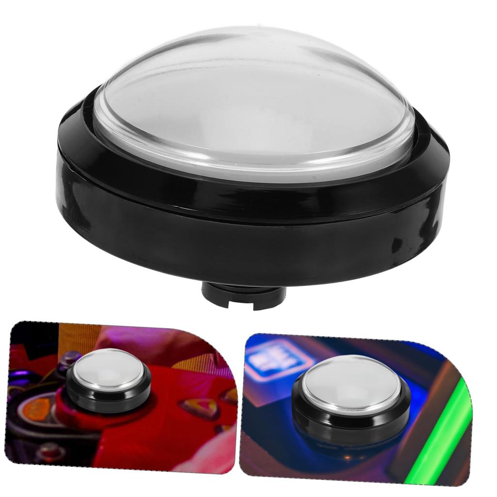 NUOBESTY LED-beleuchteter 100mm Kuppel-Druckknopf, Weiß, Selbstzurücksetzender Mikroschalter, ABS-Gehäuse, Quiz-Summer für Arcade, DIY, Klassenzimmer und Partys