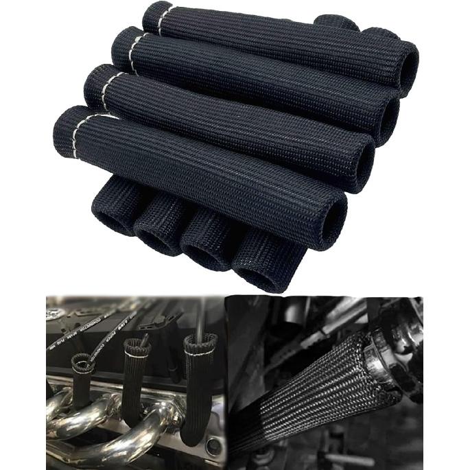 Spark Plug Wire Heat Shield - 8 PCS 2500° Spark Plug Heat Sleeve, 6 Inches Spark Plug Wire Boots Protector Protection Cover Replacement for LS1 /